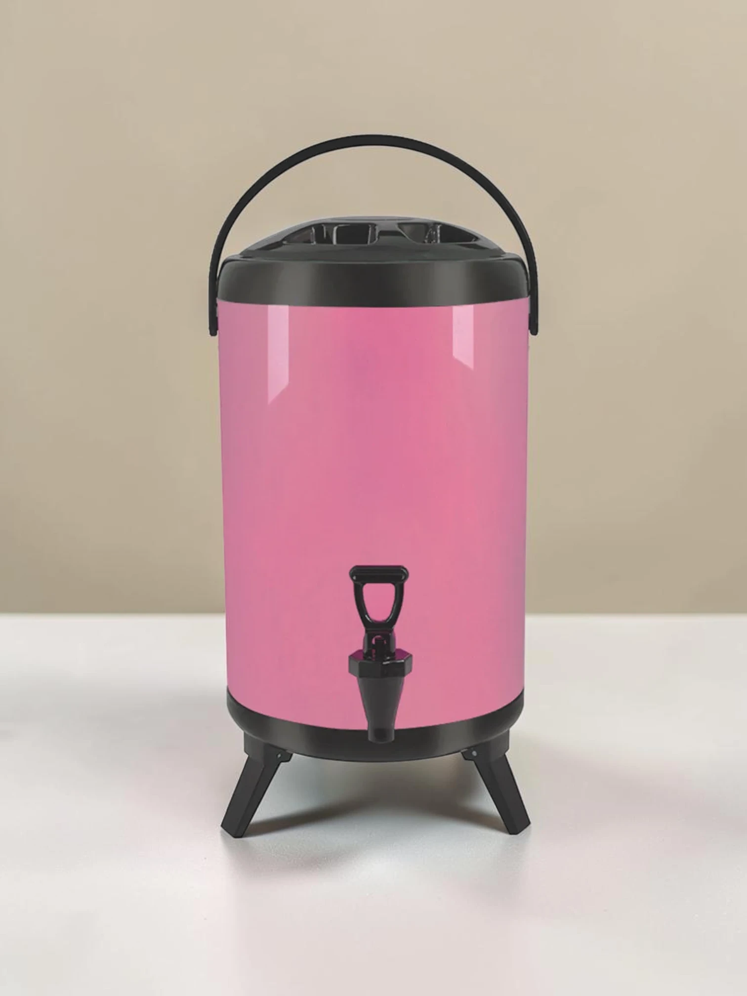 frostandfoamtanks 10L Stainless Steel Insulated Milk Tea Barrel Pink Beverage Dispenser