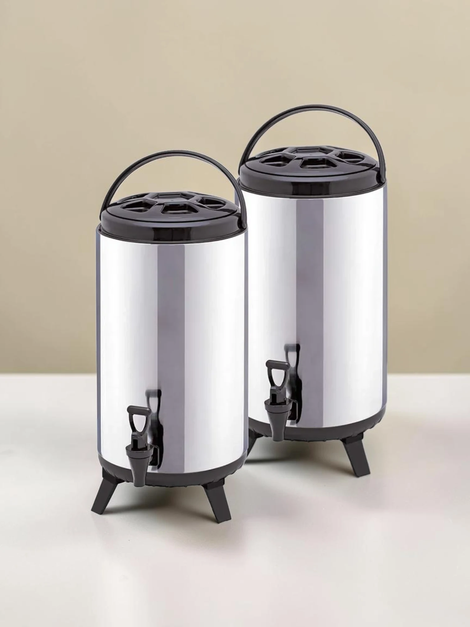frostandfoamtanks 2X 14L Portable Insulated Beverage Dispenser Stainless Steel Cold and Hot Liquid Barrel