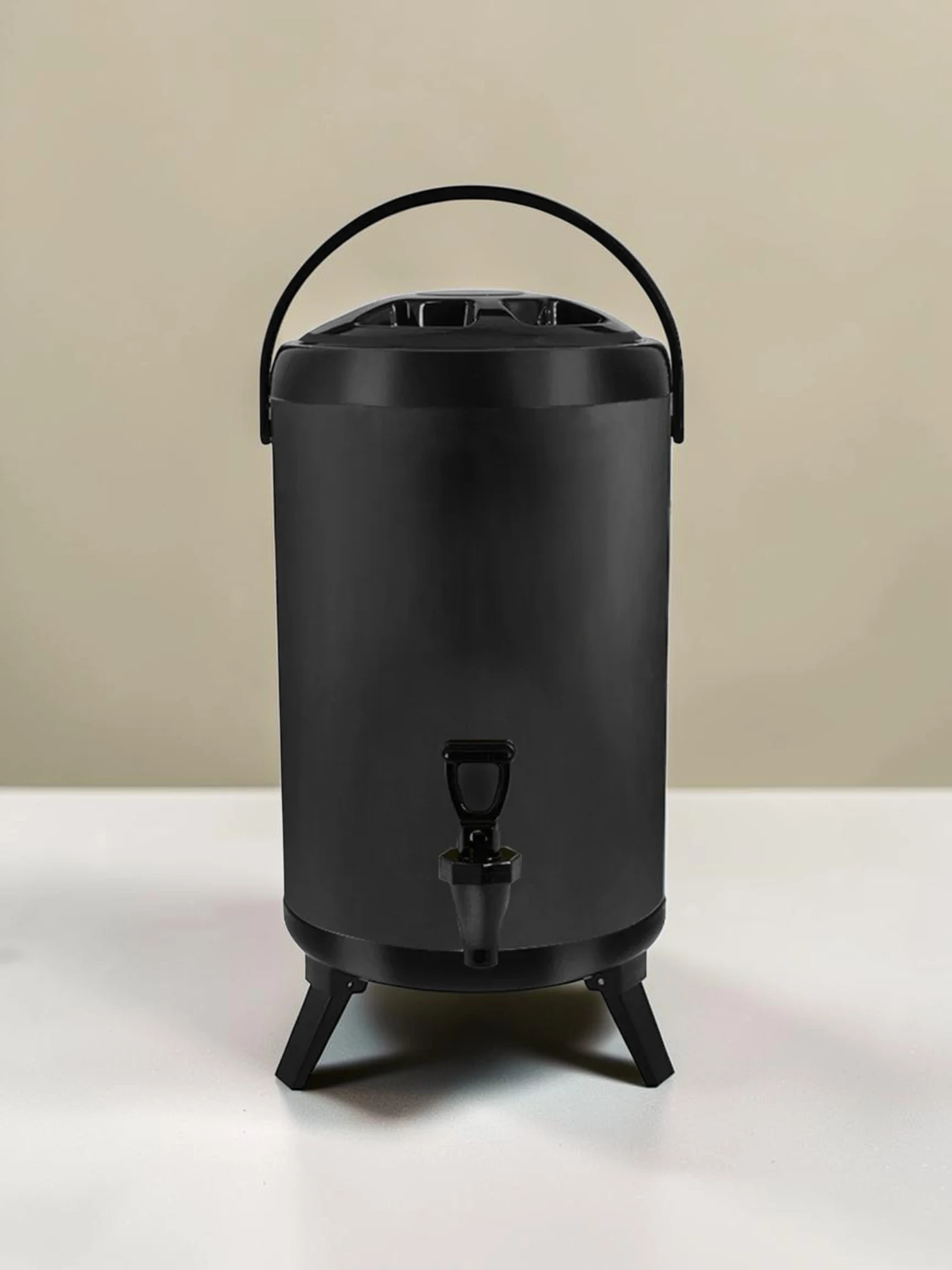 frostandfoamtanks 14L Stainless Steel Insulated Beverage Dispenser Hot and Cold Liquid Container Black