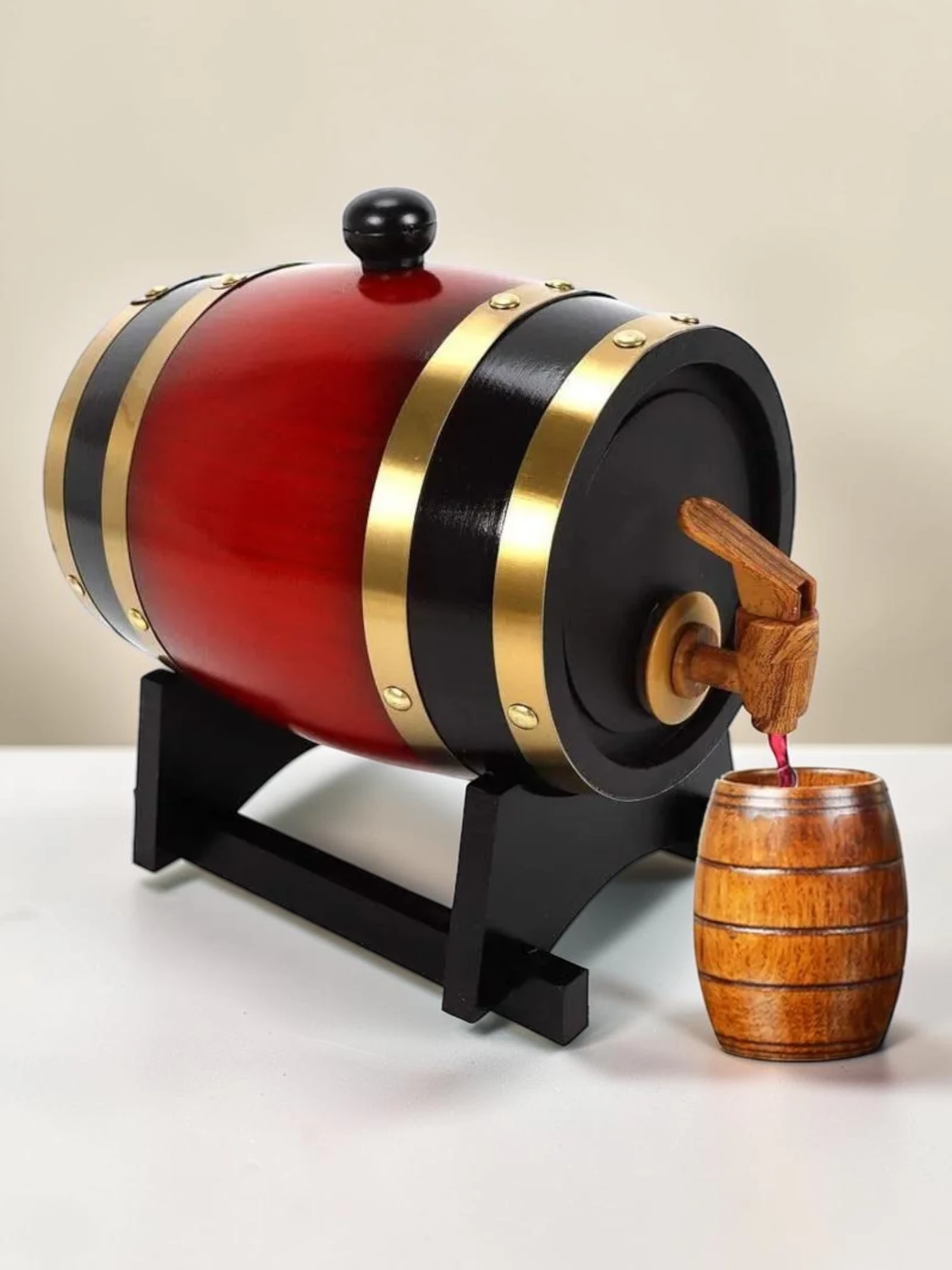 frostandfoamtanks Vintage Oak Barrel Dispenser Wood 3L 22.5 x 23.5 x 30.5cm